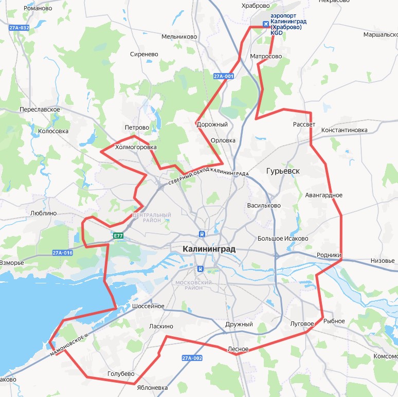 Карта зоны бесплатной доставки и установки аккумуляторов Шинный Двор