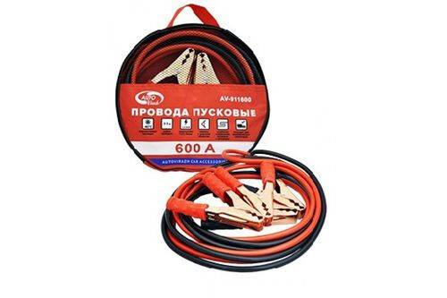 Стартовые провода, 600 А, в сумке ПВХ "AUTOVIRAZH"